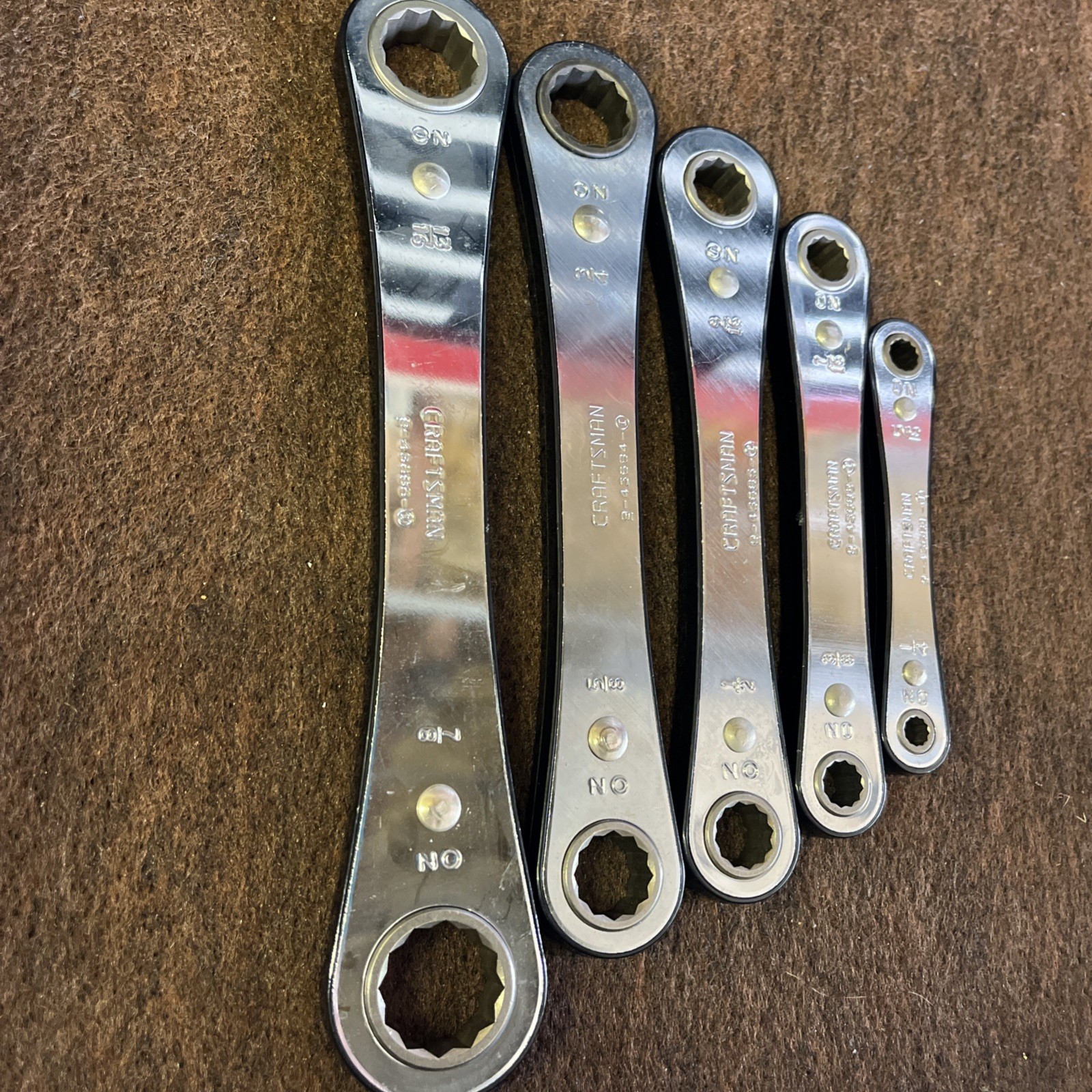 Craftsman 5pcs Ratcheting Double Box End Circle I Wrench Set 1/4″ – 7/8″ SAE USA