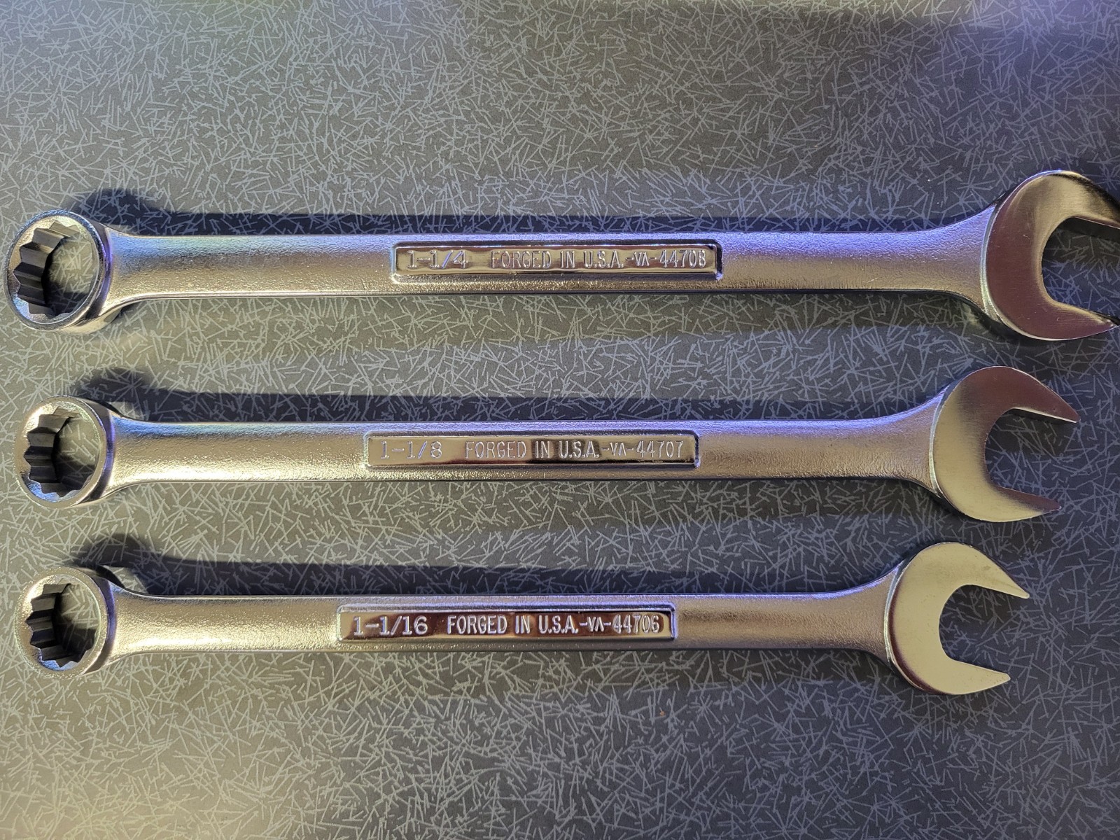 Never Used Vintage Craftsman -VA- Combo Wrenches 1 1/16, 1 1/8, 1 1/4 Made USA