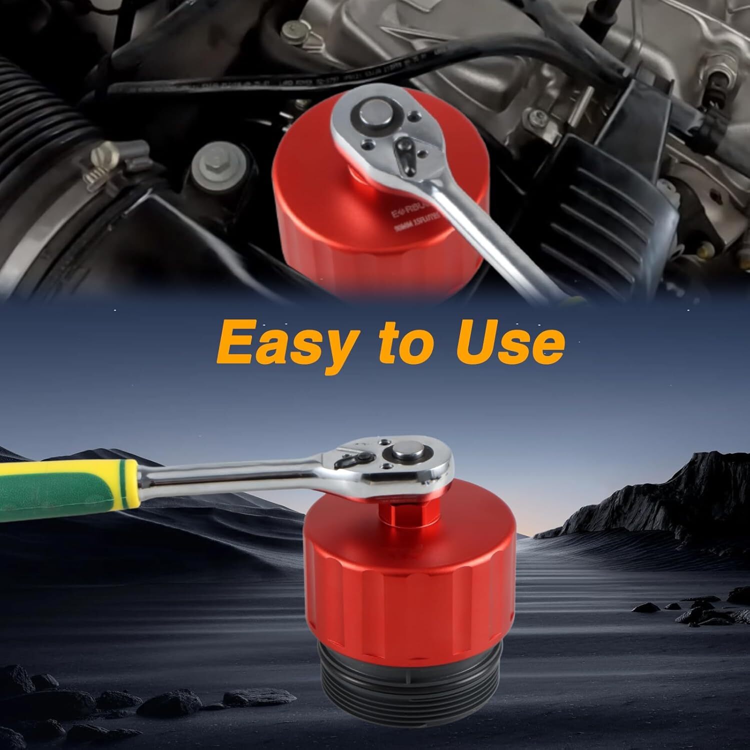90mm 15 Flutes Oil Filter Cap Removal Socket Wrench for Jaguar Land 3.0L 5.0L