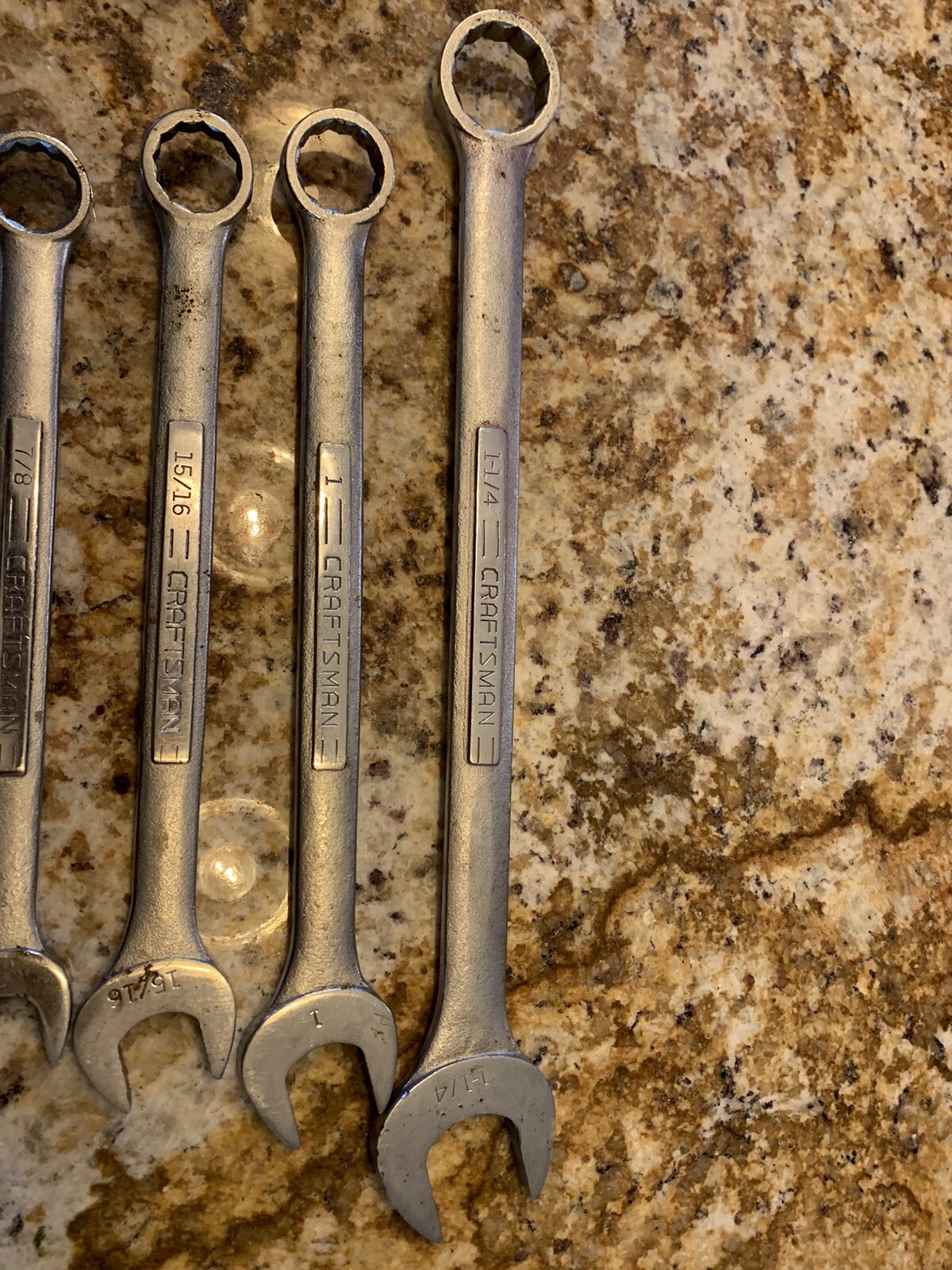 Lot of 7 Craftsman 1” 1-1/16″ 15/16″ 1.25″ 7/8″ 5/8″ 3/4″ 11/16″ Wrenches -V-