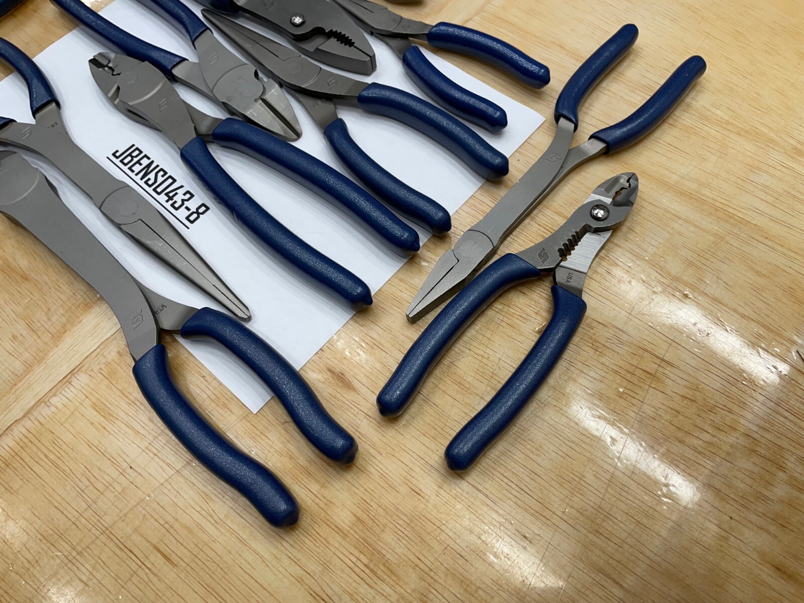 Snap-On Tools USA NEW 12 Piece POWER BLUE Soft Grip Assorted Plier Lot Set