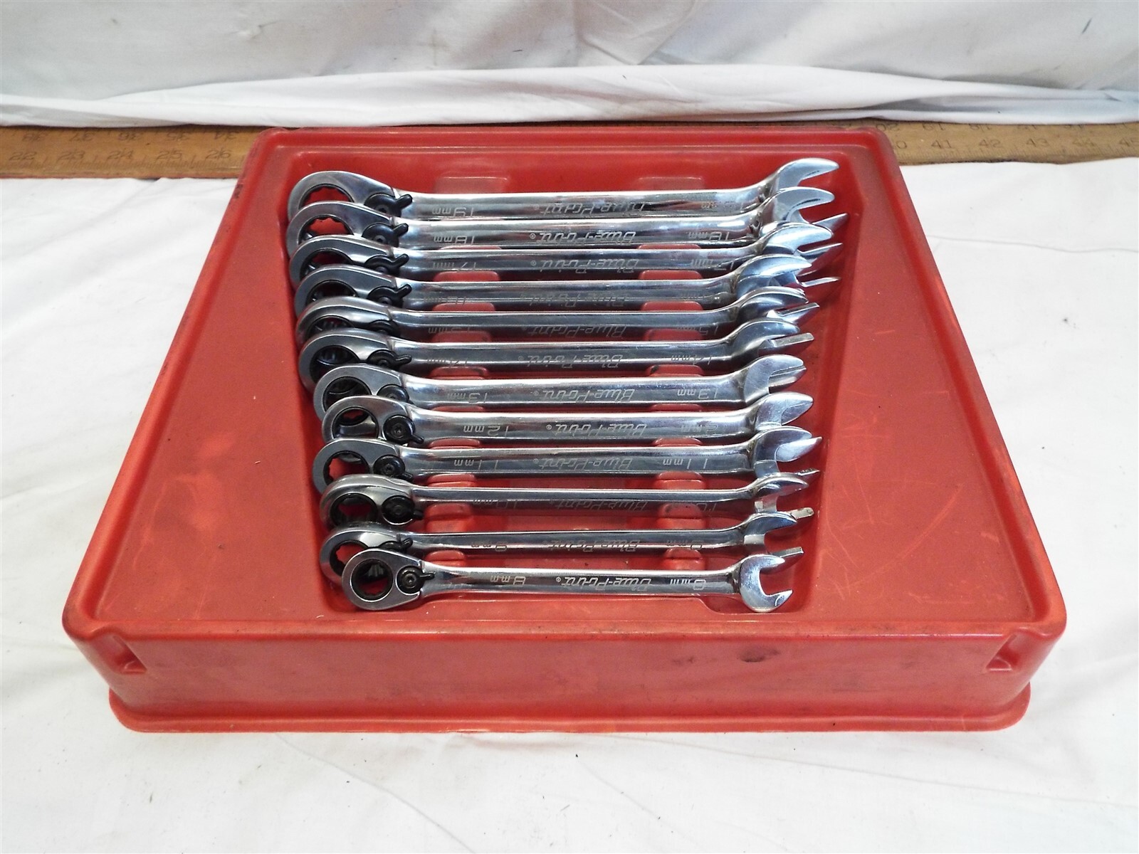 Set 12 Blue-Point Reversible Ratcheting Wrench Metric Combinaiton Tool BOERM712