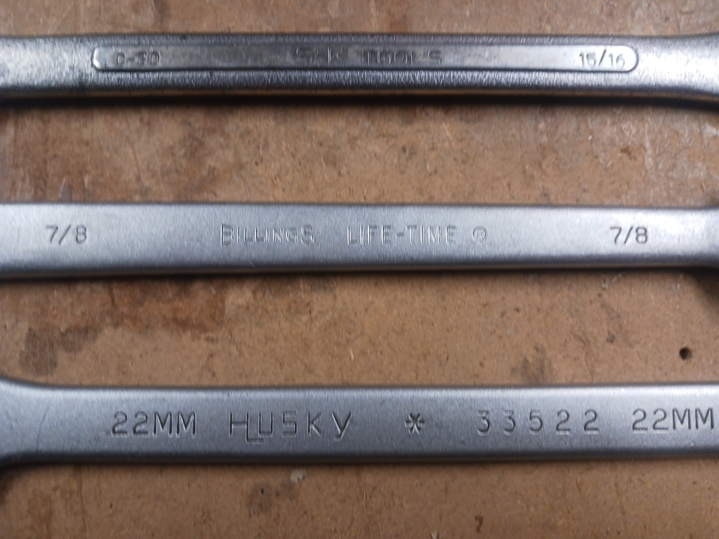 Lot of 6 USA Wrenches, Billings, Bonney, S-K, Husky,& Proto, Used