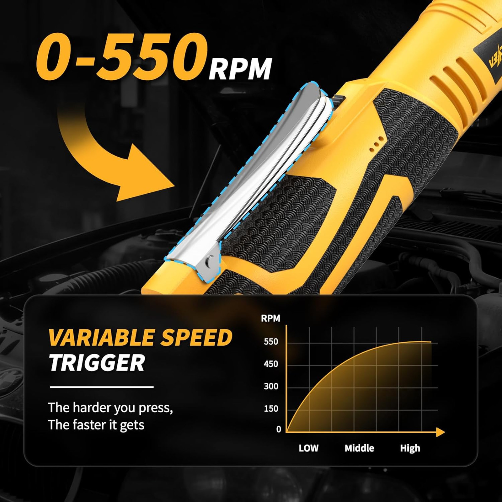 Cordless Electric Ratchet Wrench Set, 550RPM, 45Ft-lbs, 16.8V Extended cordless