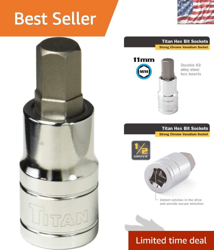 High-Strength 11mm Hex Bit Socket with 1/2-Inch Drive – Corrosion-Resistant