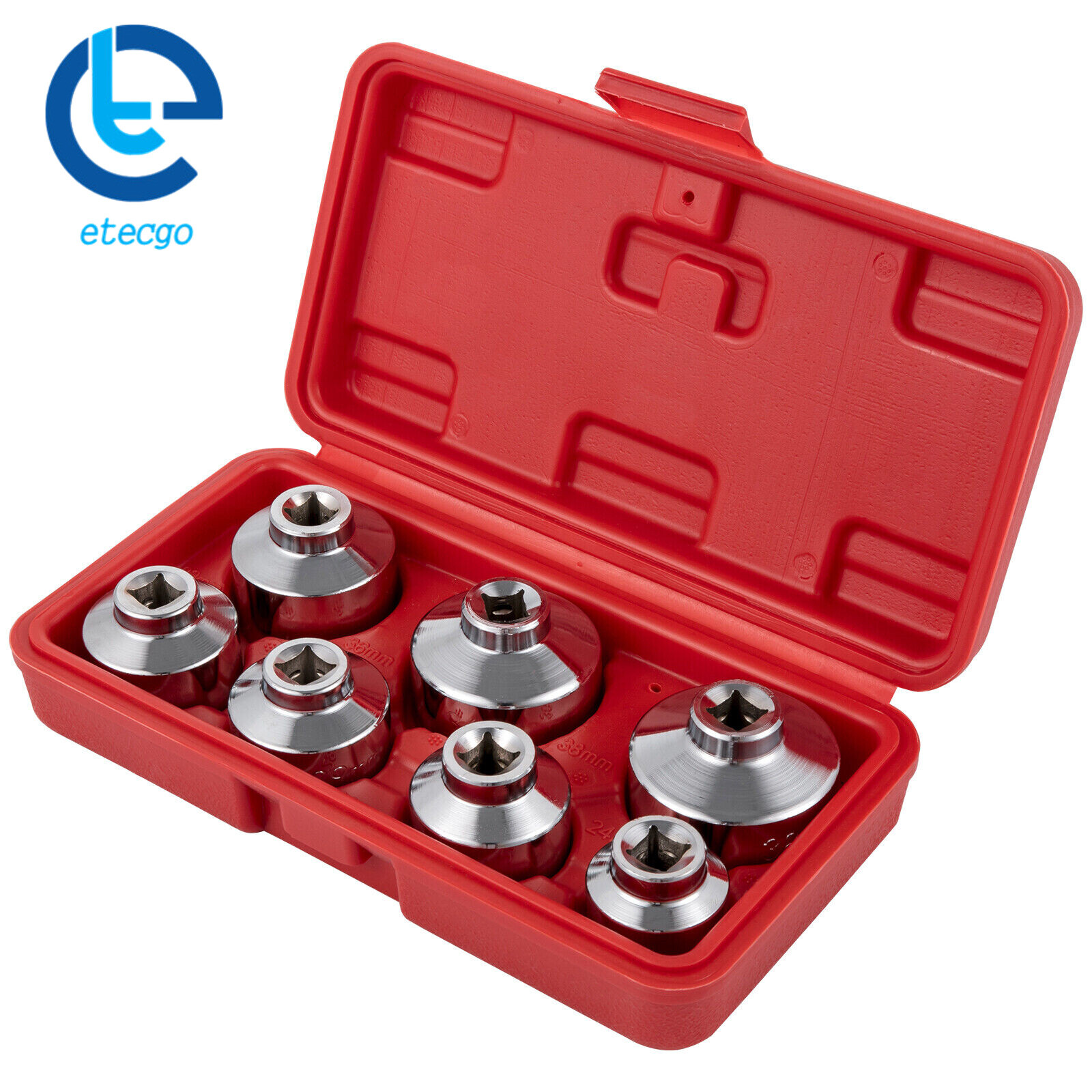 7Pcs Socket Set Tool Kit w/ Box Paper Cartridge Housing Oil Filter Cap Wrench
