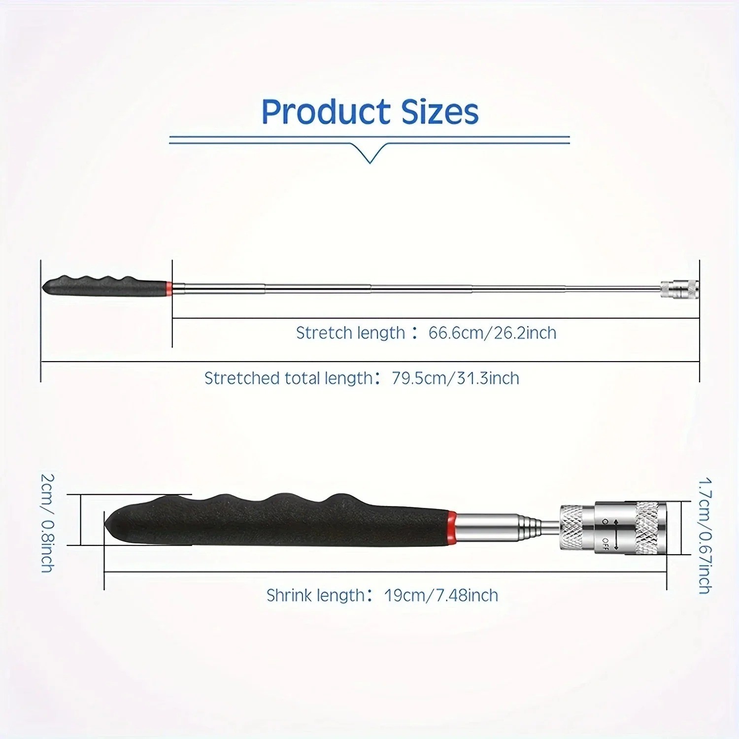 Portable Magnetic Pick Up Tool LED Telescopic Magnet Rod