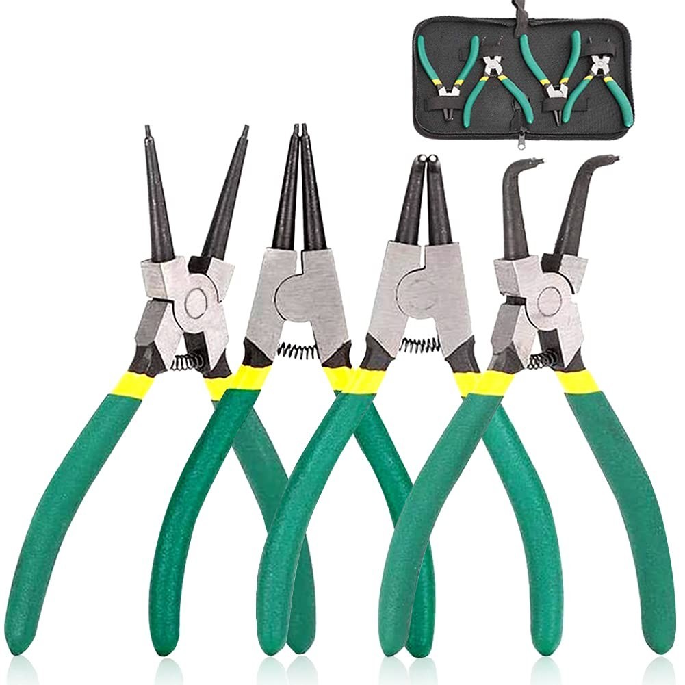 4pcs 7-Inch Heavy Duty Snap Ring Pliers Set – Internal/External Circlip Kit, CR-