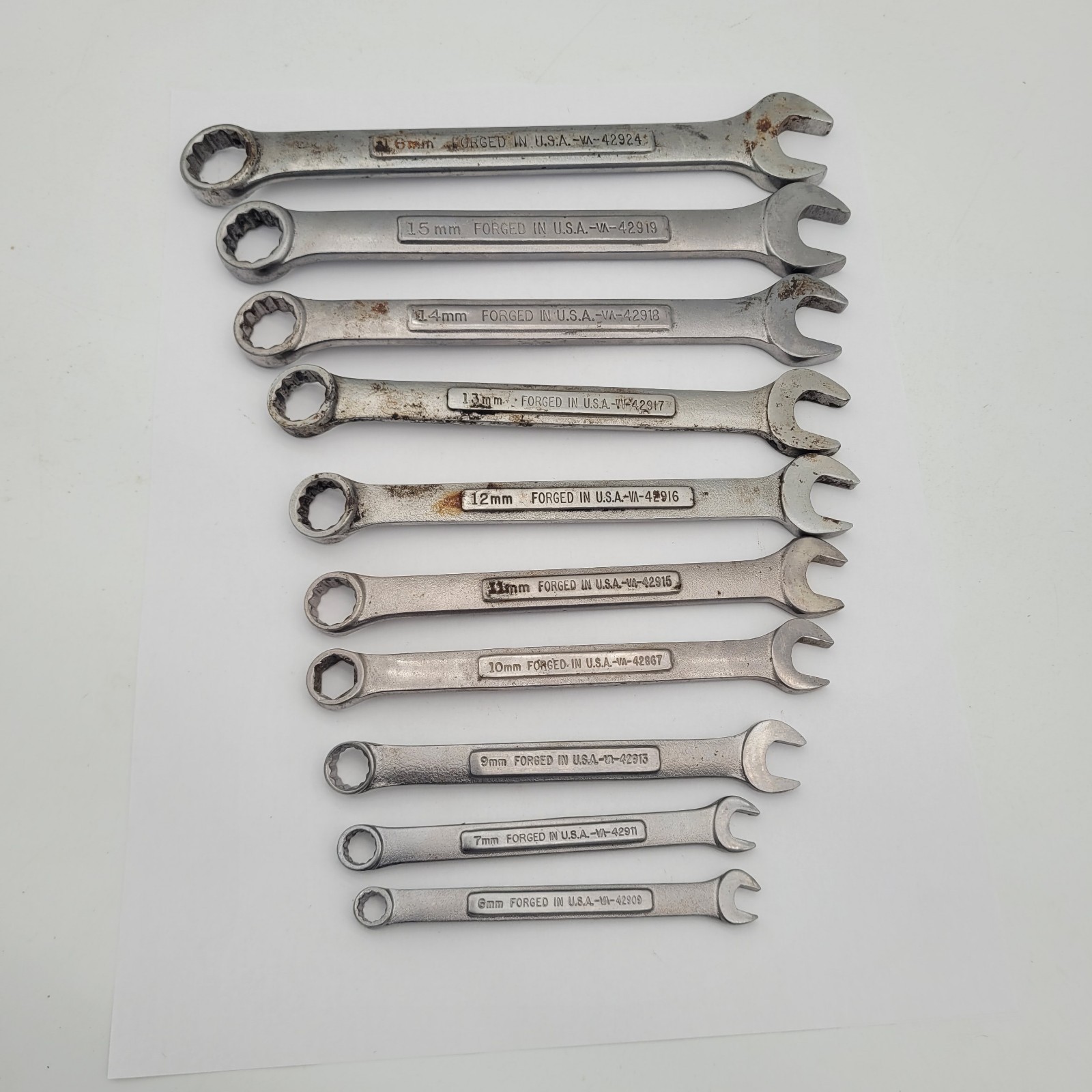 CRAFTSMAN USA Metric 12pt Combination 10pc Wrench Set 6mm to 16mm -V^- VV Lot