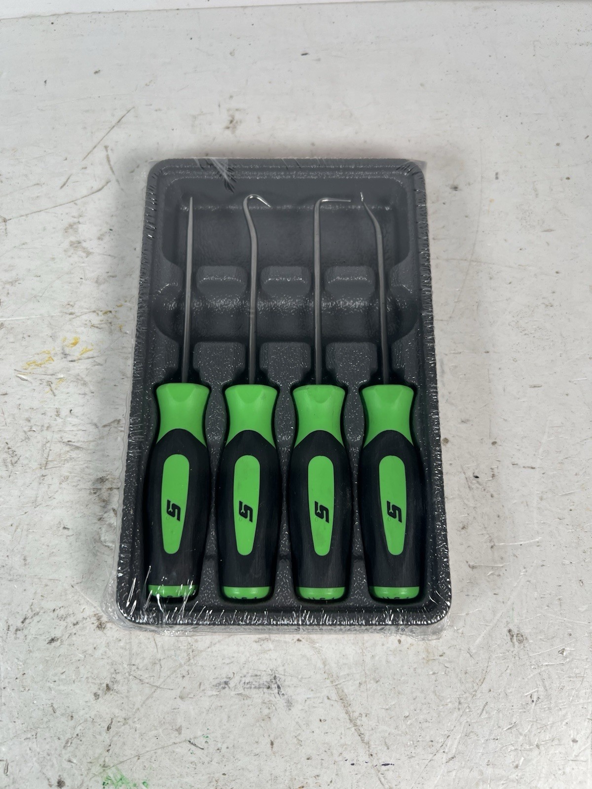 Snap On Tools Mini Pocket Pick Awl Set 4 piece Green 6 inch Straight Bent 90