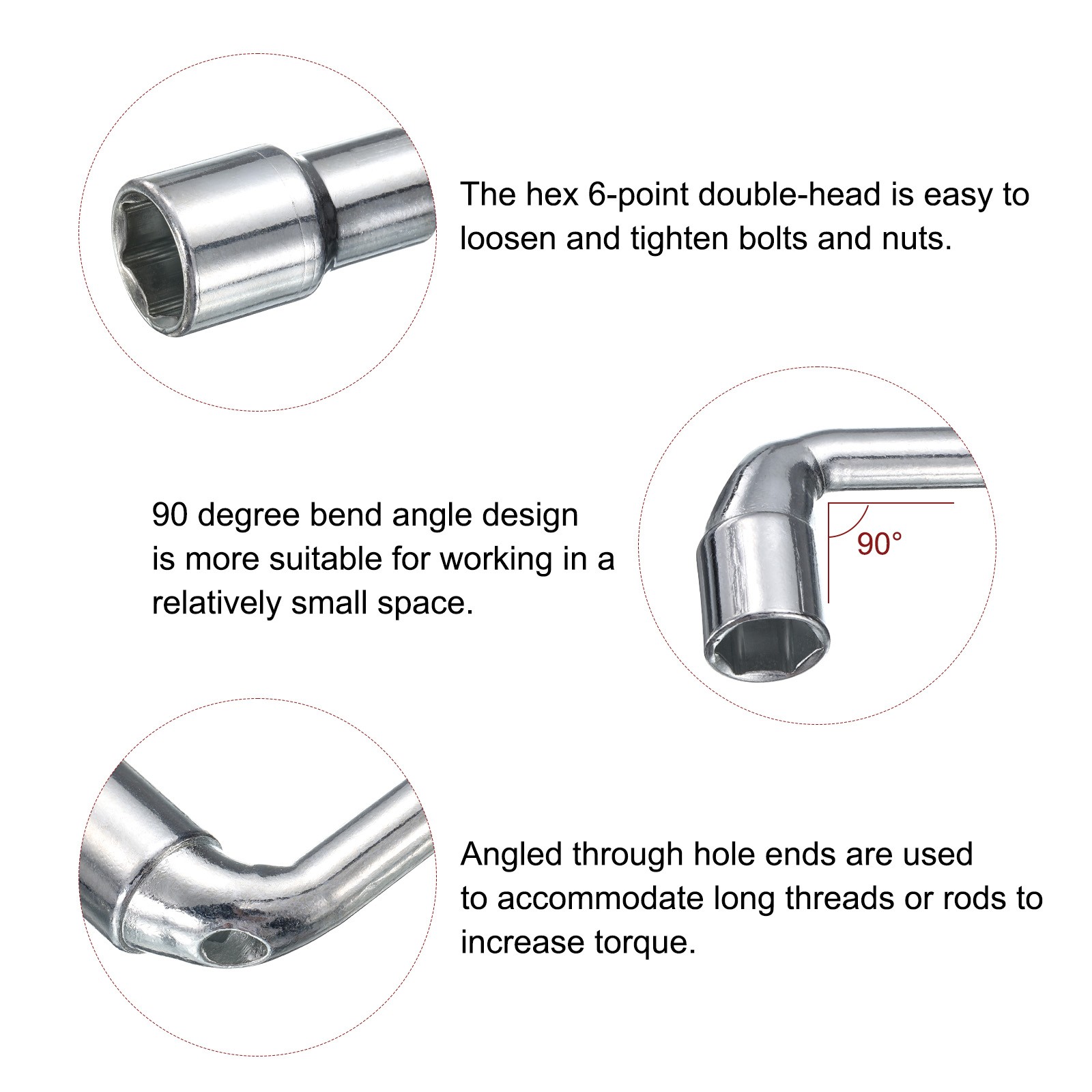 l Shaped Angled Hex Socket Wrench 17mm Double Ended Socket Spanner
