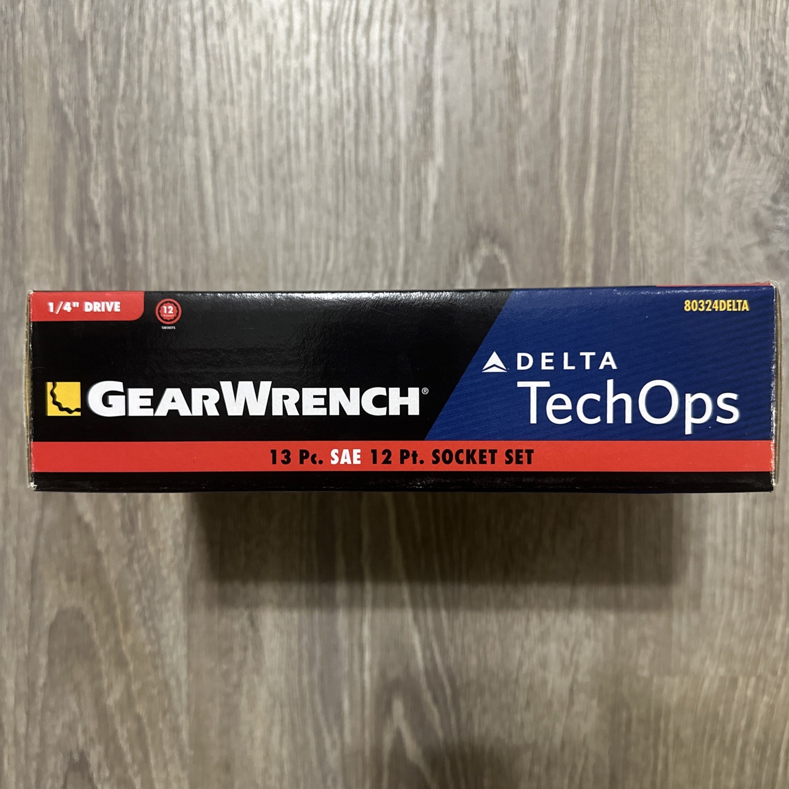 GearWrench 13 Pc SAE 12 Pt Socket Set Hard Case 80324DELTA Rare Delta AMT 2014