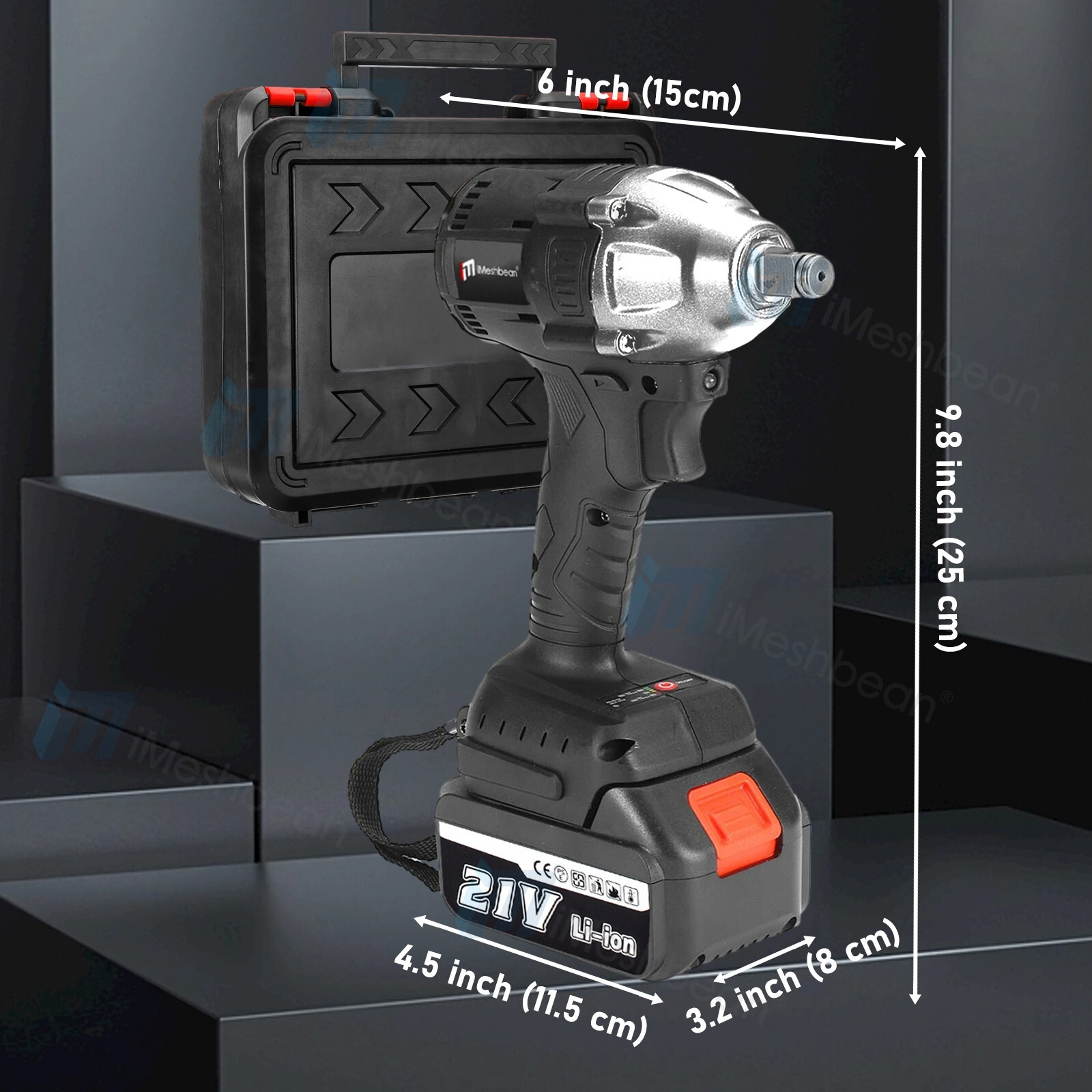 800Nm Cordless Electric Impact Wrench 1/2» Gun High Power Driver Li-ion Battery