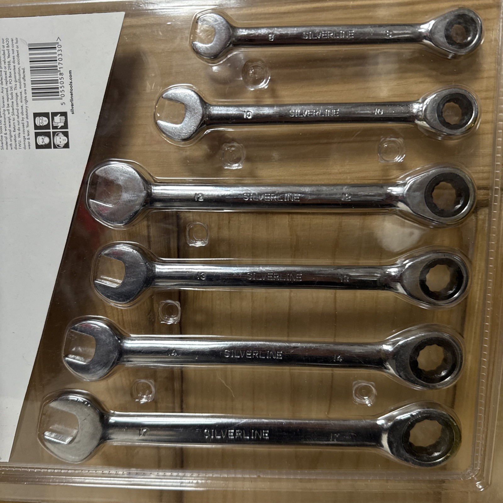 SilverLine 6 Pce Wrench Spanner Set 8Mm10 Mm 12 Mm 13 Mm 14 Mm 17 Mm ￼