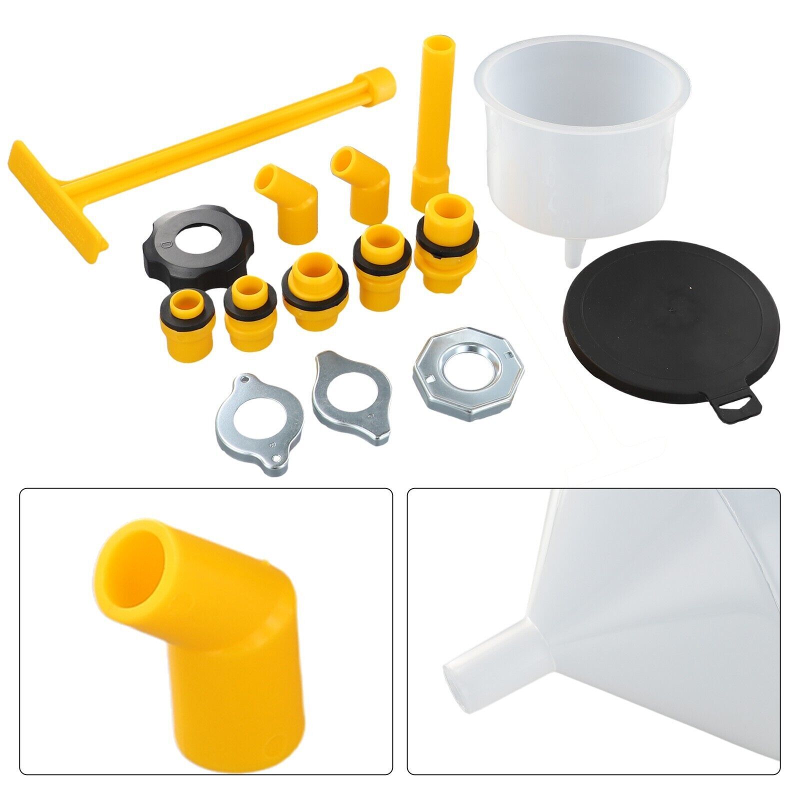 Radiator Coolant Filling Funnel Kit Spill Proof Cooling Fluid Bleeder Adapters