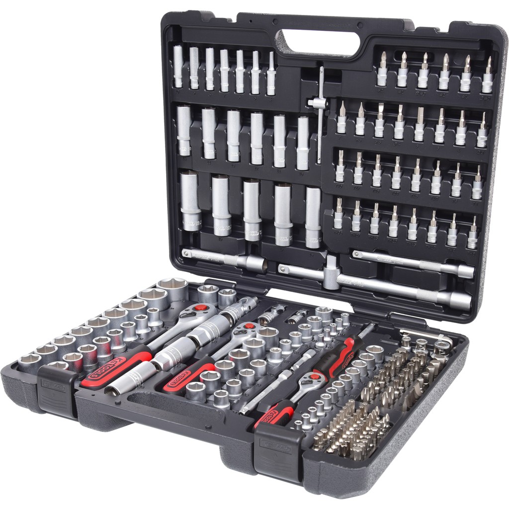 Nusskasten Steckschlüsselsatz KS Tools 1/4″ 3/8″ 1/2″ 195-teilig Knarrenkasten