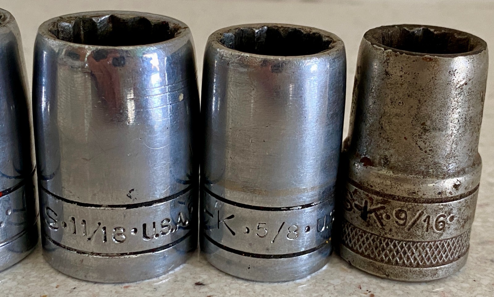 S-K Tools USA 1/2″ Drive Sockets 12 Point Lot of 11 9/16 to 1 1/4