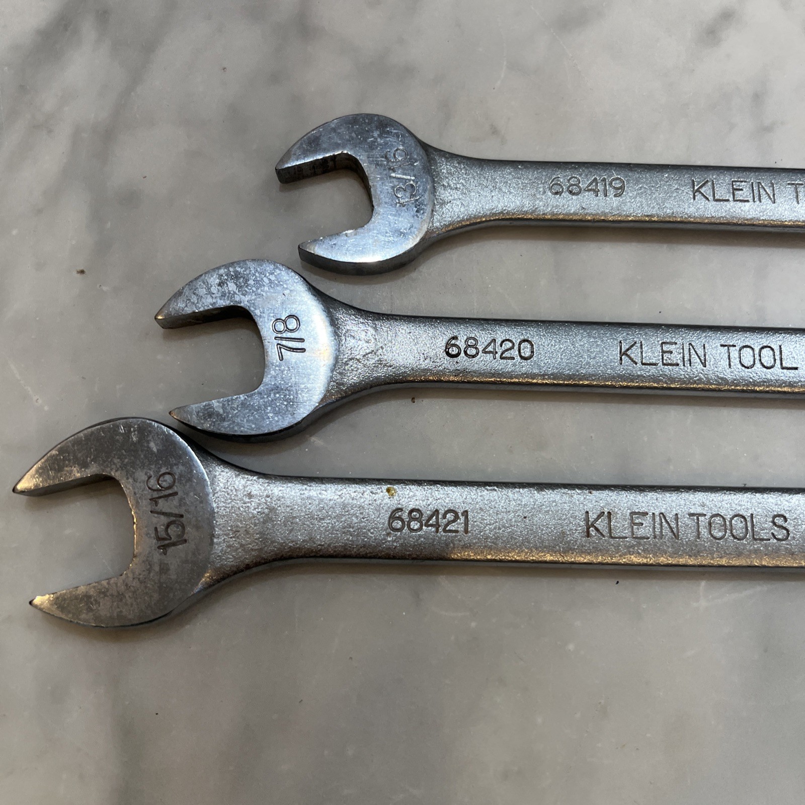 Klein Tools Combination 3 Wrenches 13/16 7/8 15/16 68419 68420 68421 Made USA
