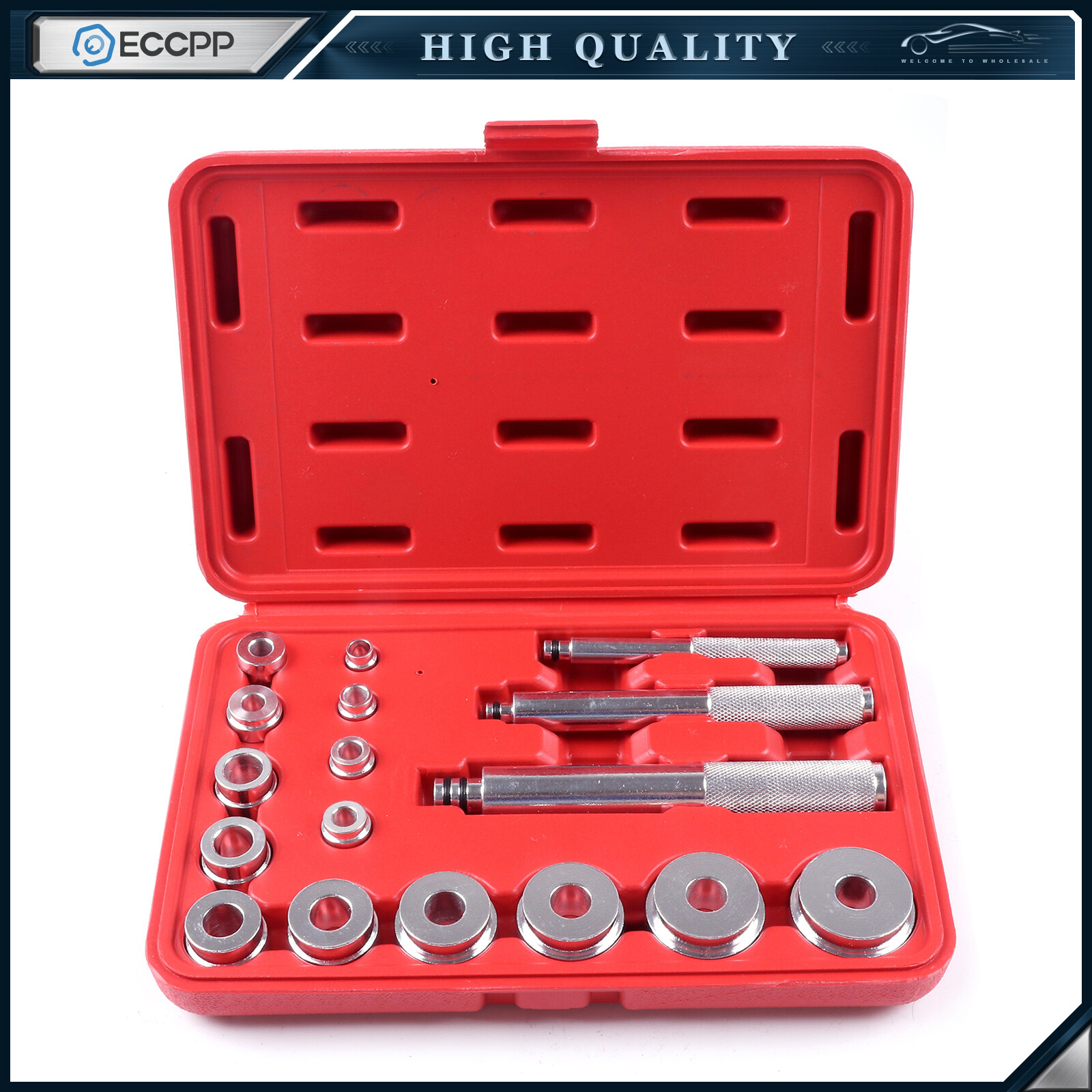 17Pc Bearing Race Seal Driver Disc Tool Wheel Axle Bushing Installer Remover Kit