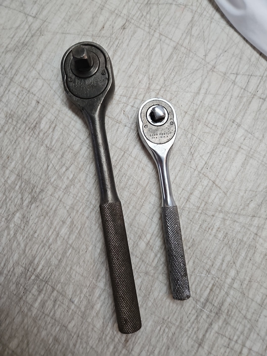 2 Vintage Proto Reversible Ratchet 3/8″ 5249 & 1/2″ 5449BL Wrench Set