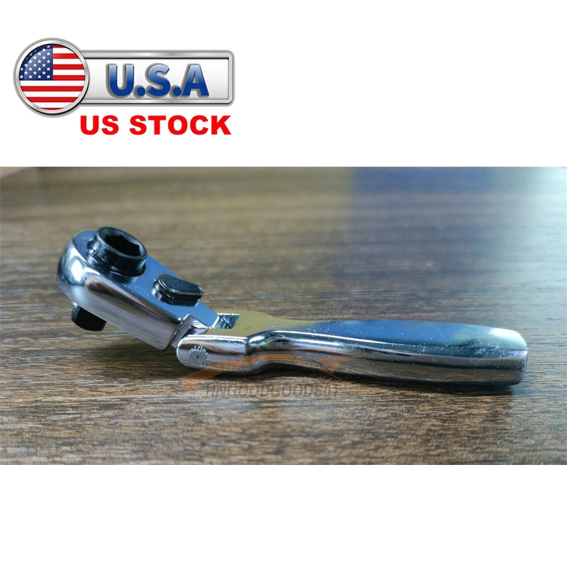 1/4″ Drive Ratchet Handle Socket Wrench 72 Tooth Flexible Head Stubby Flattop