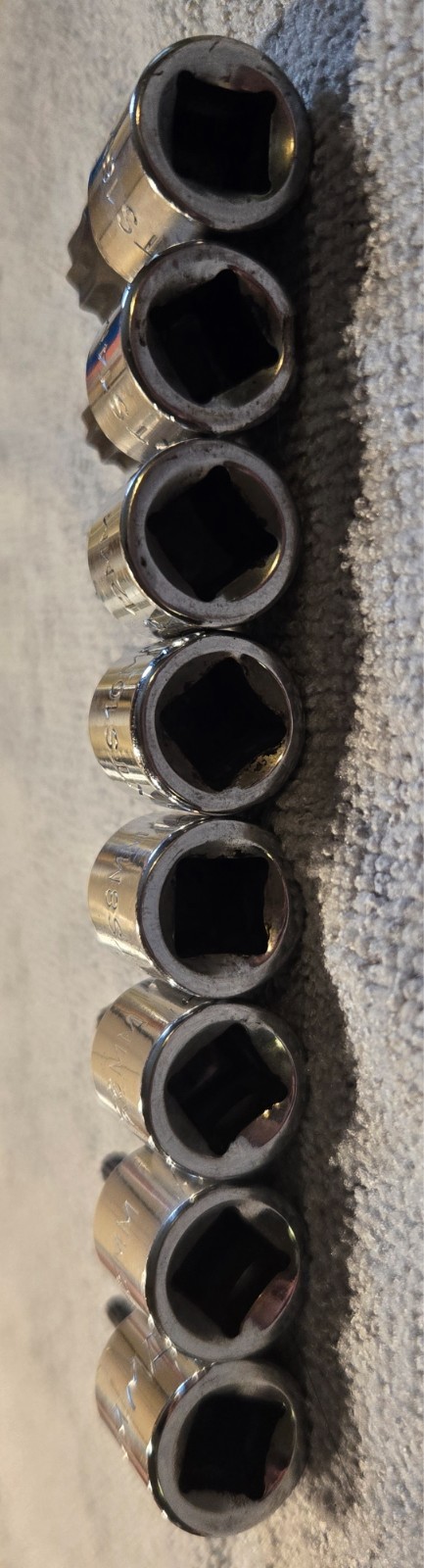 Mac Tools SXMTS8B 3/8″ Drive 8 pc Triple Square Driver Set, 4mm-16mm, Used