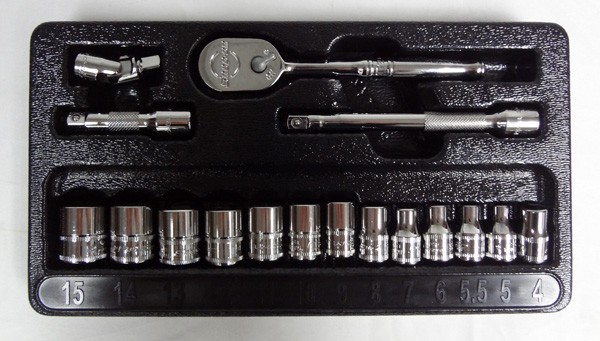 Snap-On 117TMM 17 Piece 1/4″ Drive 6 Point Metric Service Starter Set w/ Case!
