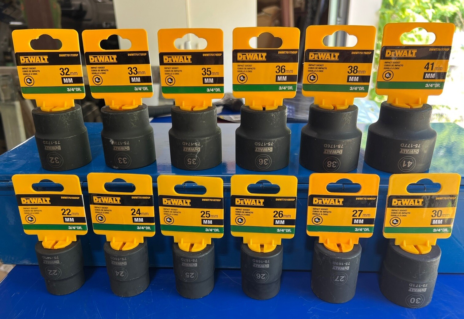 Dewalt 14pc Impact Socket Set 3/4″ Drive Metric – 6pt 22mm – 42mm DWMT80742 NEW