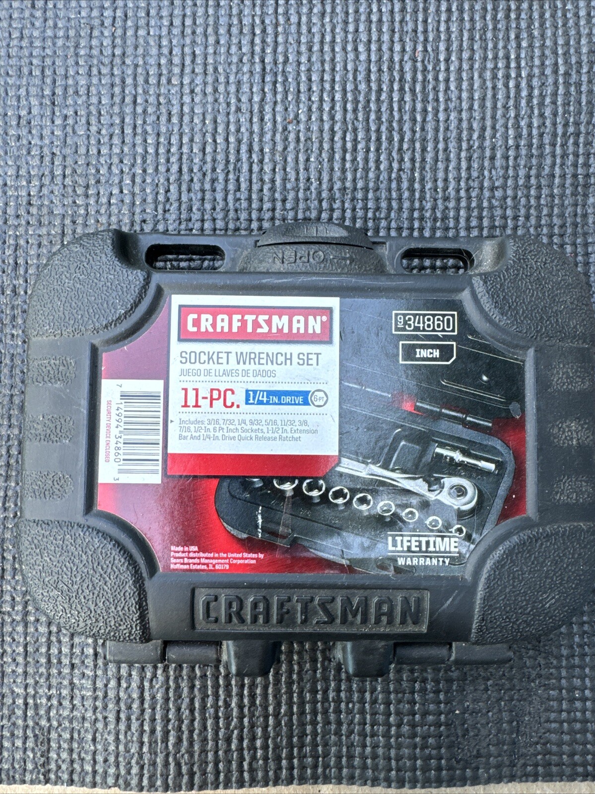 NOS Vintage Sears Craftsman 11-piece 1/4″ Drive Socket Wrench Set Case, 9-34860