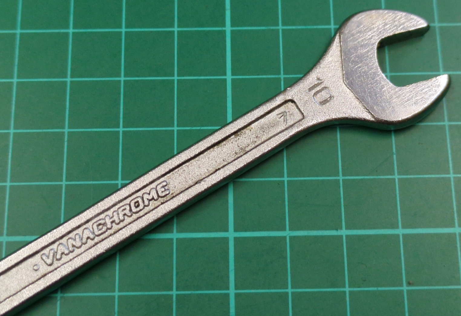 Vintage Facom No44, 10mm x 11mm Vanachrome Open Ended Spanner Made In France