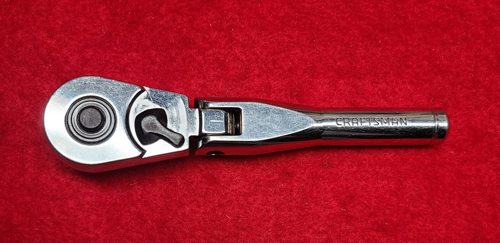 Lot-of-2 Craftsman USA Ratchets: 3/8″ Flex-Head Stubby VP44834 and 1/4″ VP44807