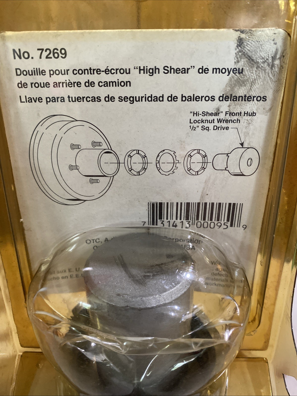 OTC 4-lug Socket Hi-shear Rear Hub Locknut Socket. No. 7269