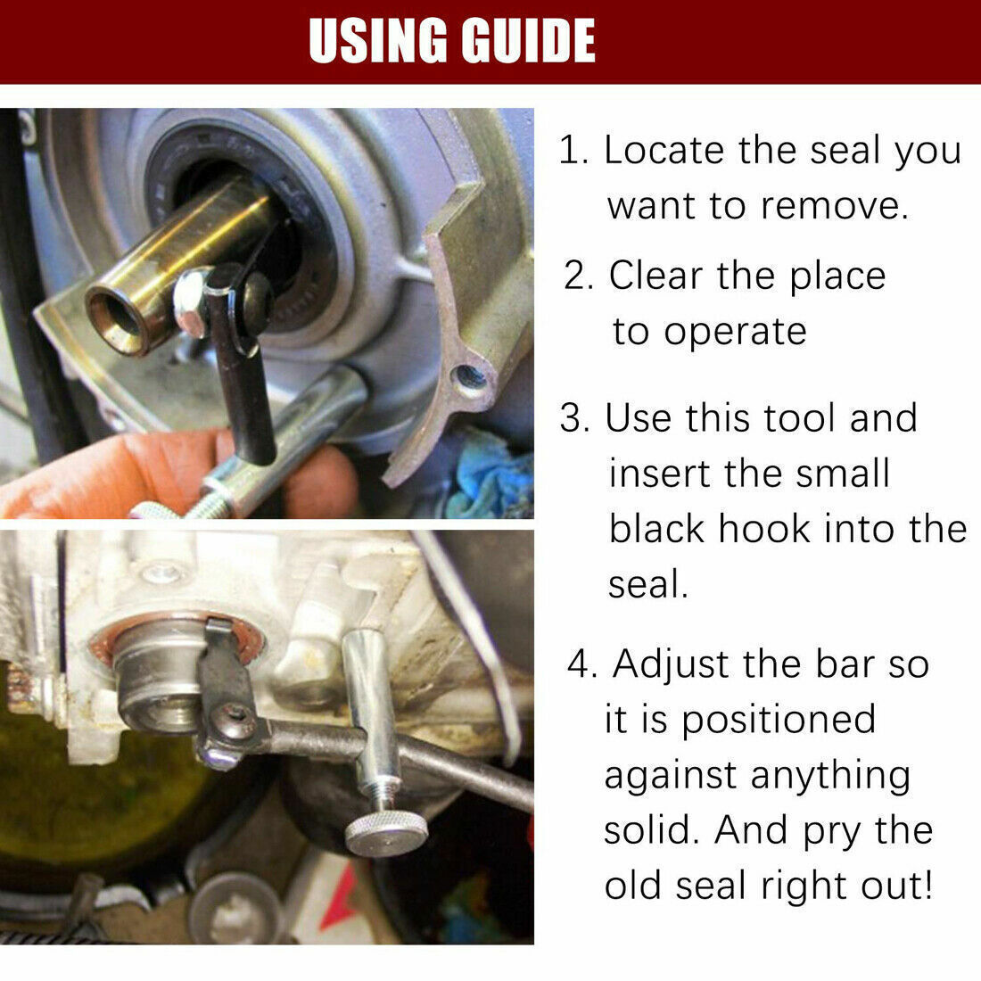 58430 Shaft Seal Puller Tool Automotive Tools Supplies Remover Motorcycle Auto