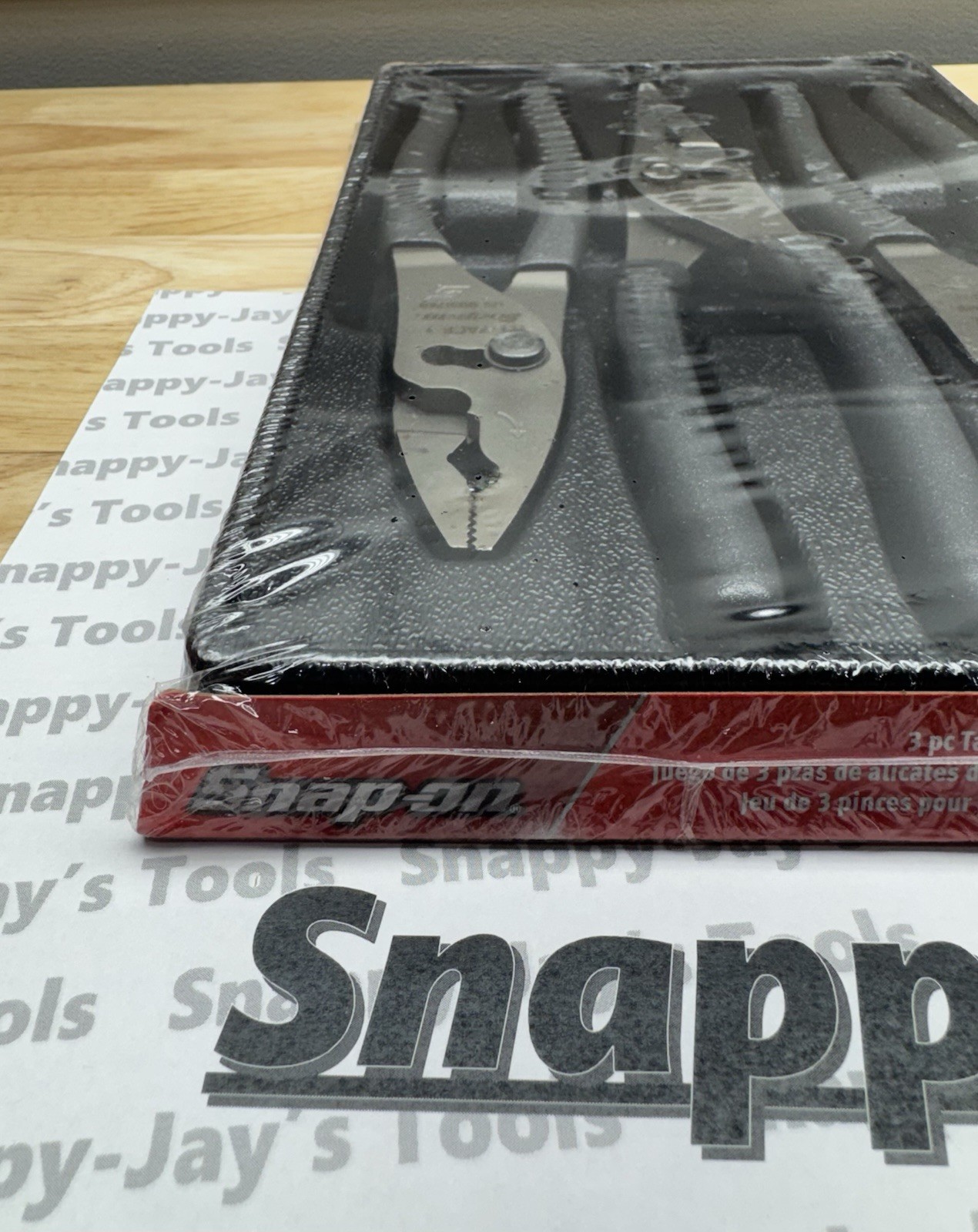 Snap-on Tools USA NEW 3pc DARK TITANIUM 8” Slip Joint Pliers Set PL347ACFDT