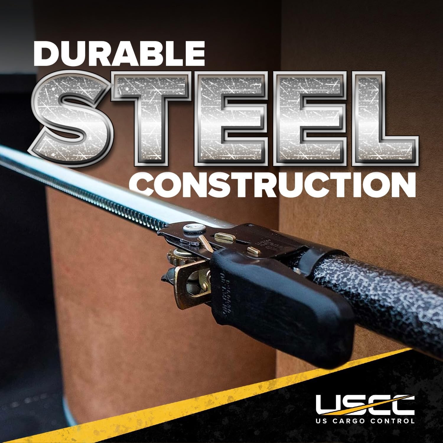 Ratcheting Cargo Bar for Pickup Adjustable 40-70In Alloy Steel Rubber 360-Degree