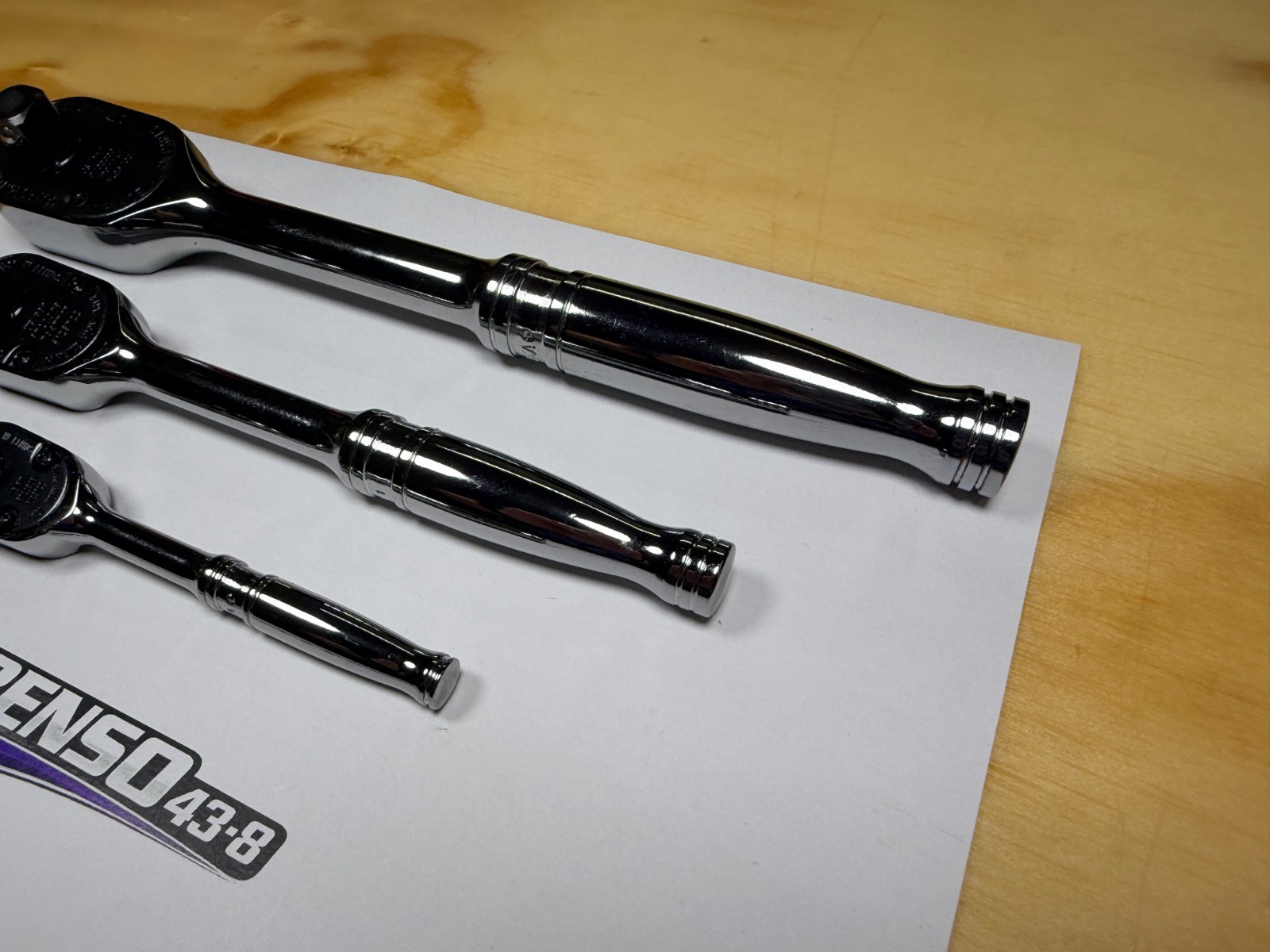 Snap-on Tools NEW 3pc Mix Drive Chrome Fixed Head Ratchet Set T72 F80 S80A RAT80