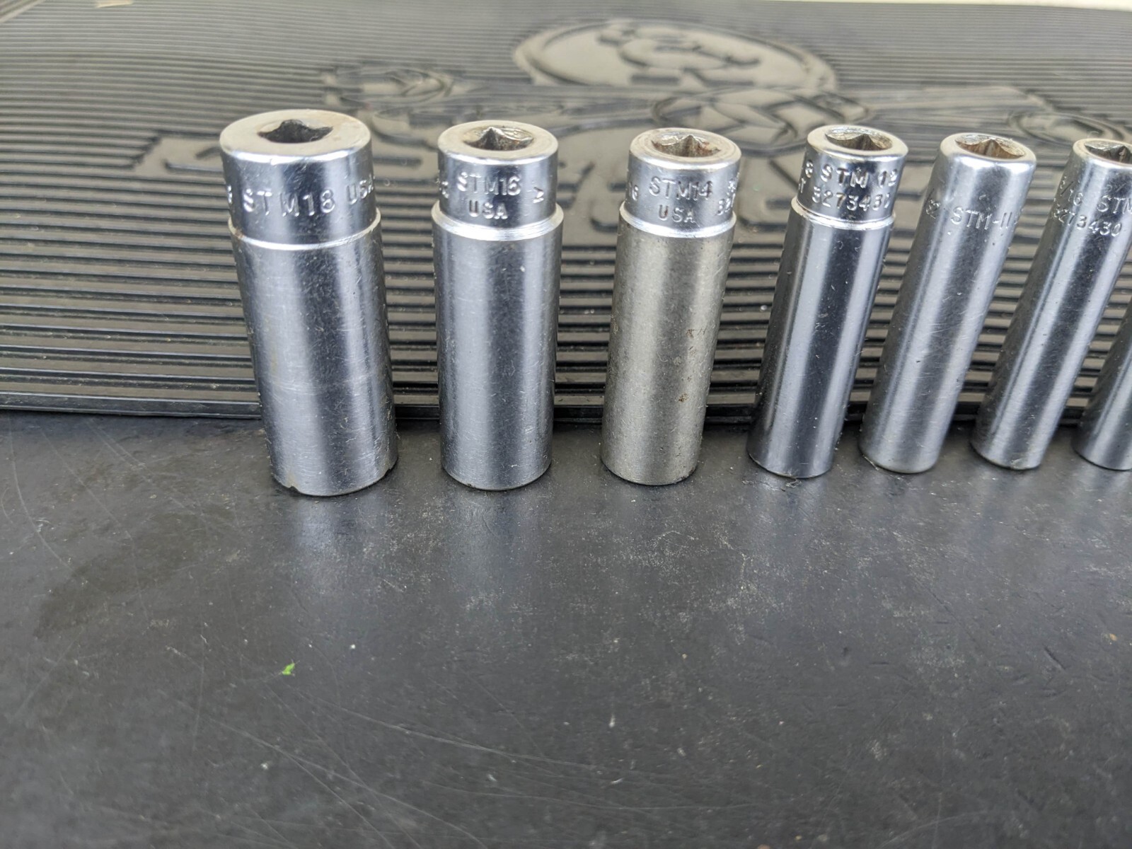 #bg158 Snap On Tools 1/4″ Drive 10 Pc SAE Deep 6 Pt Socket Set 110STMY