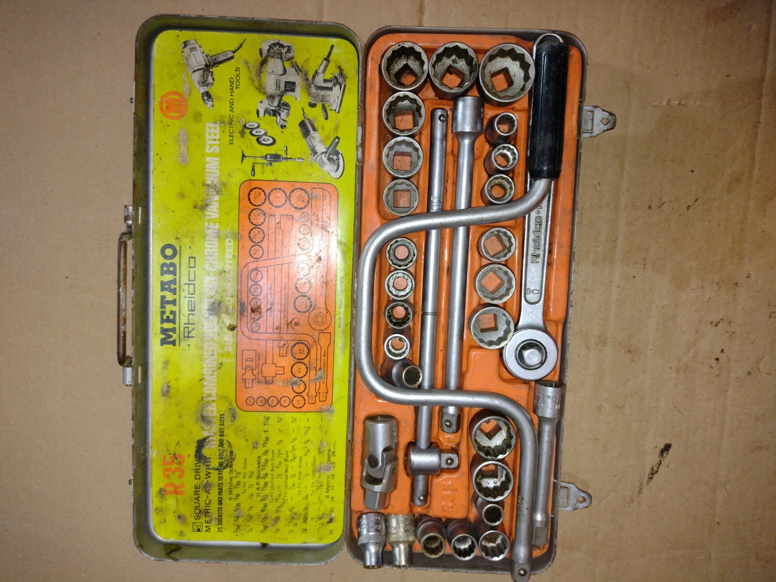 Metabo Rheidco R35 1/2″ Drive Socket Set A/F – WHIT & Metric MADE IN W-GERMANY