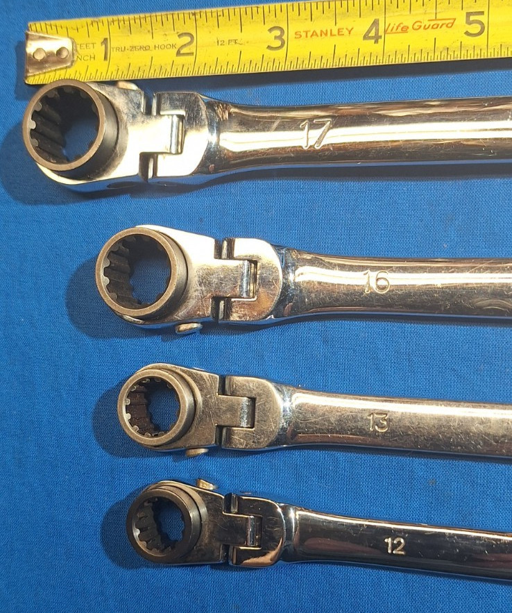 Platinum Tools 4-Piece Metric XL Ratcheting reversible Wrench Set 19mm-12mm
