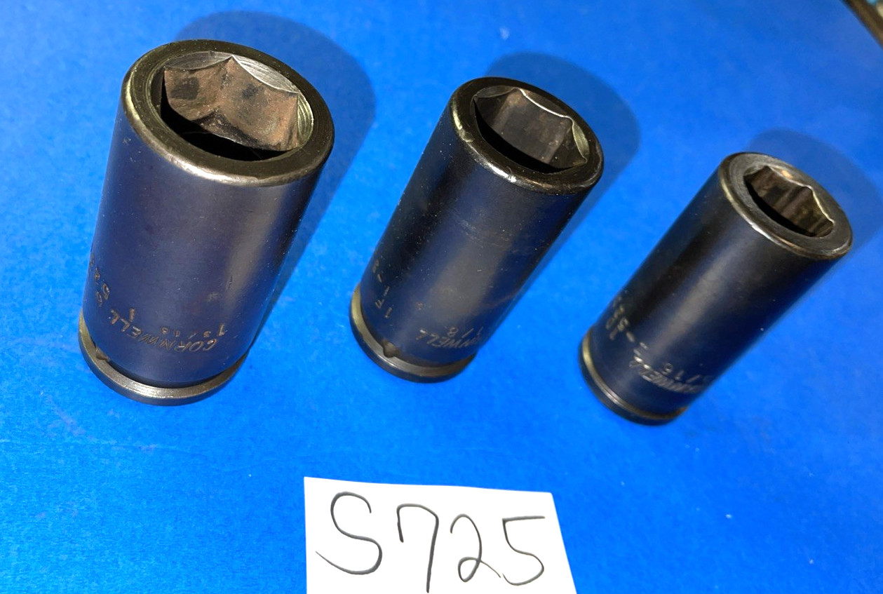 CORNWELL TOOLS 3 PIECE 3/4 DRIVE SAE. DEEP IMPACT SOCKETS 15/16, 1-1/8, 1-3/16