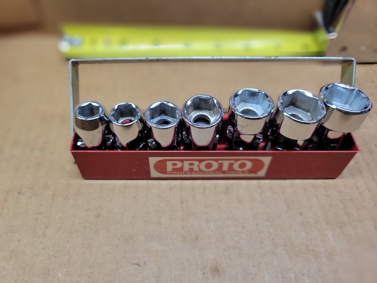 Proto USA 3/8″ Drive 7-Piece 6-Point Swivel Socket Set 3/8 – 3/4″ With Caddy