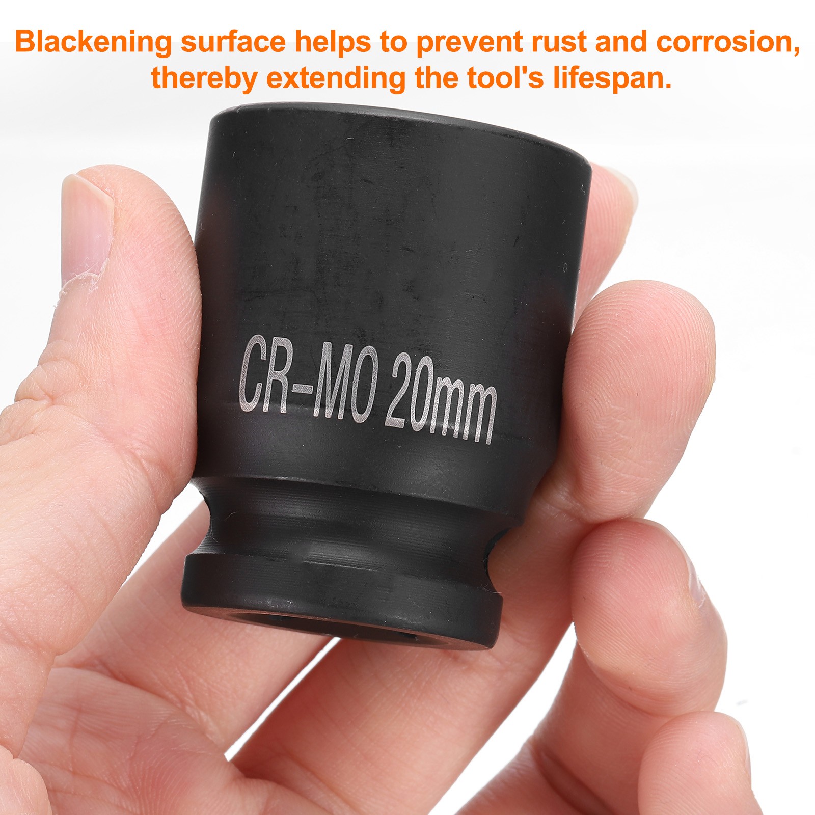 2pcs 4 Point Square Socket 1/2″ Drive 20mm Metric CR-MO Impact Wheel Socket