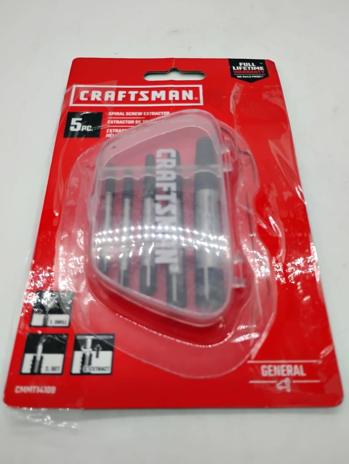Craftsman CMMT14108 Spiral Screw Extractor 5pc Stripped Fastener Remover kit