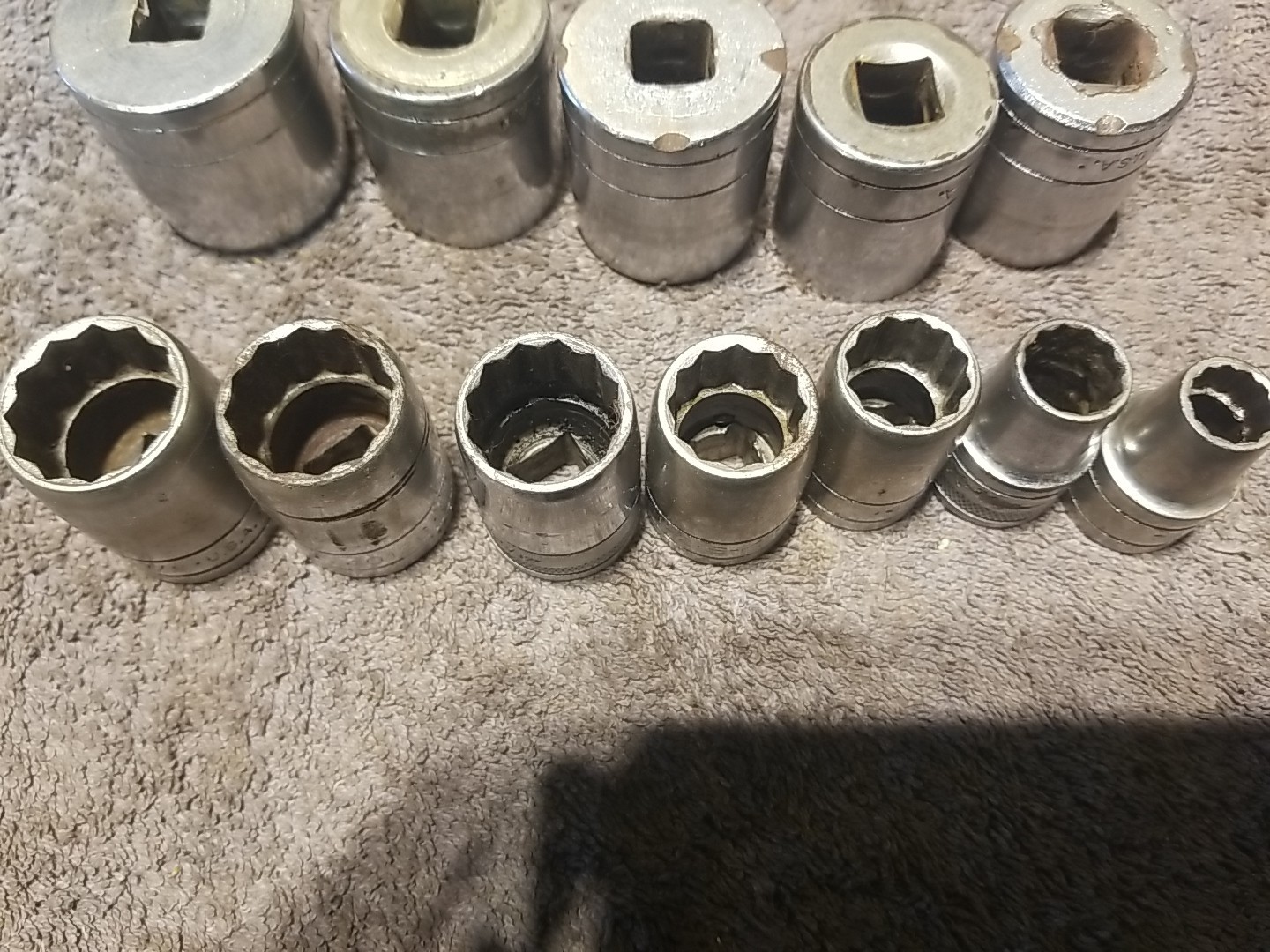 Vintage S-K Tools 1/2″ Drive 12pt SAE Sockets LOT USA 12 Pieces 1 3/16″ -7/16″
