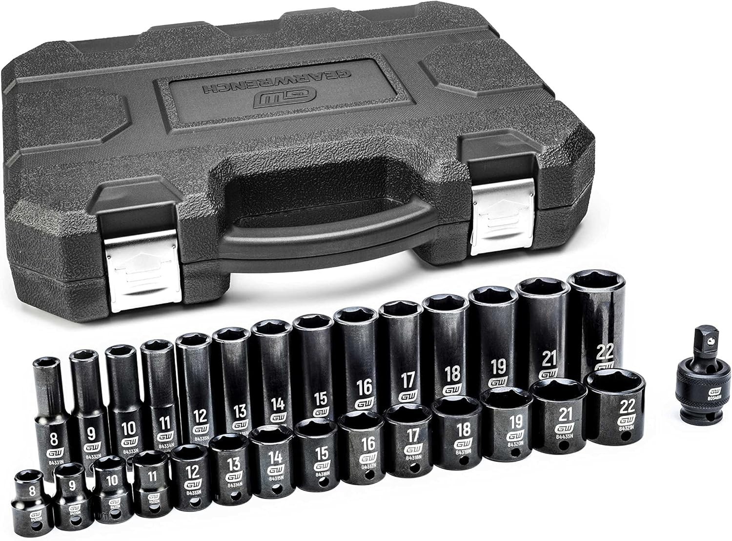 29 Pc. 3/8″ Drive 6 Pt. Impact Socket Set, Standard & Deep, Metric – 84925N