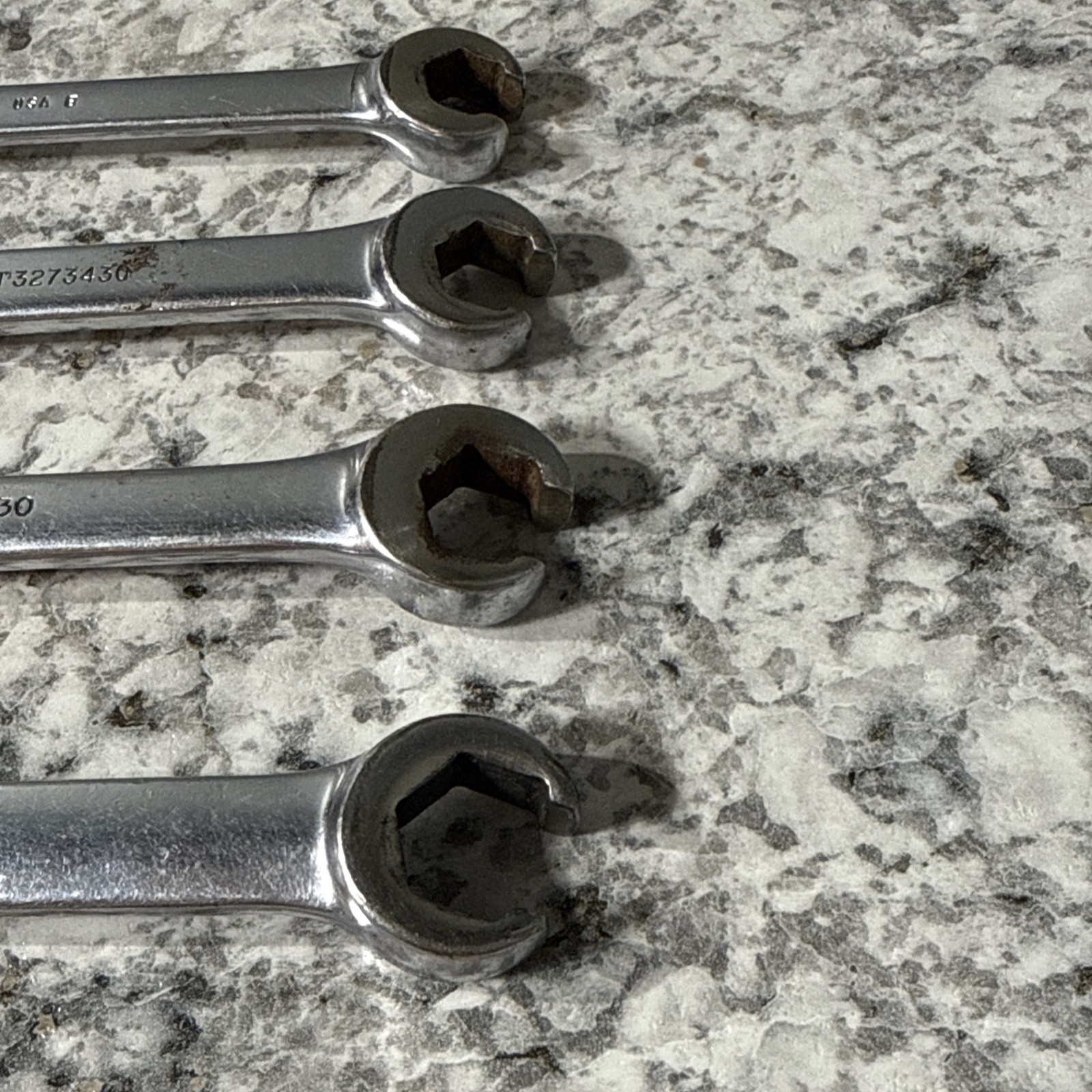 Snap On RXS14-RXS20 7/16″-5/8″ SAE 4 Piece Flare/Open End Comb.