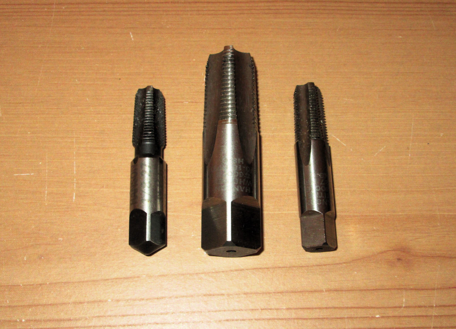 Lot of 3: Hanson Whitney Pipe Taps – Two 1/8-27 NPT Tap & One 3/8-18 NPT