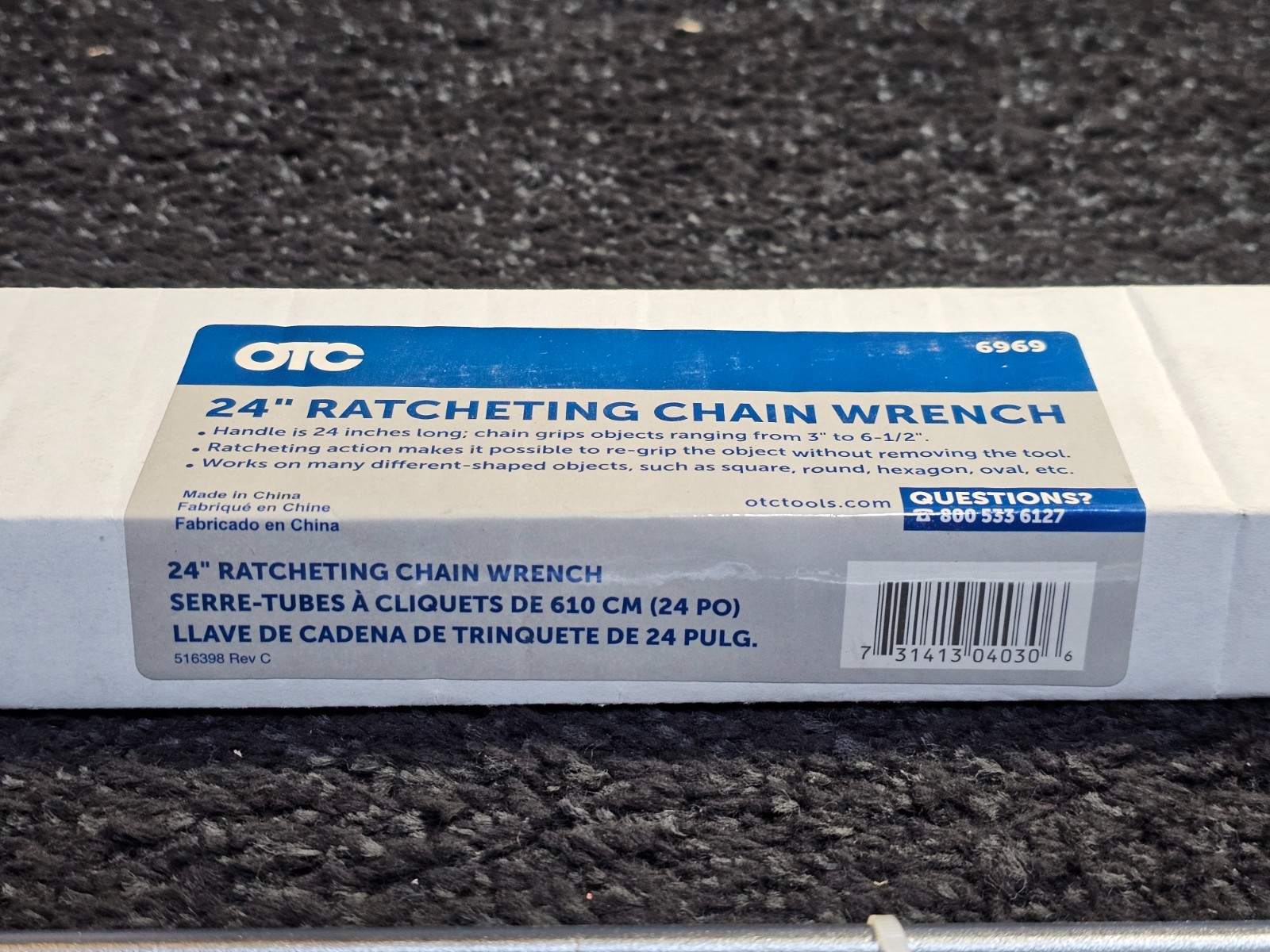 OTC Tools 6969 24″ Ratcheting Chain Wrench 3 to 6-1/2 in Chain Adjustment Range