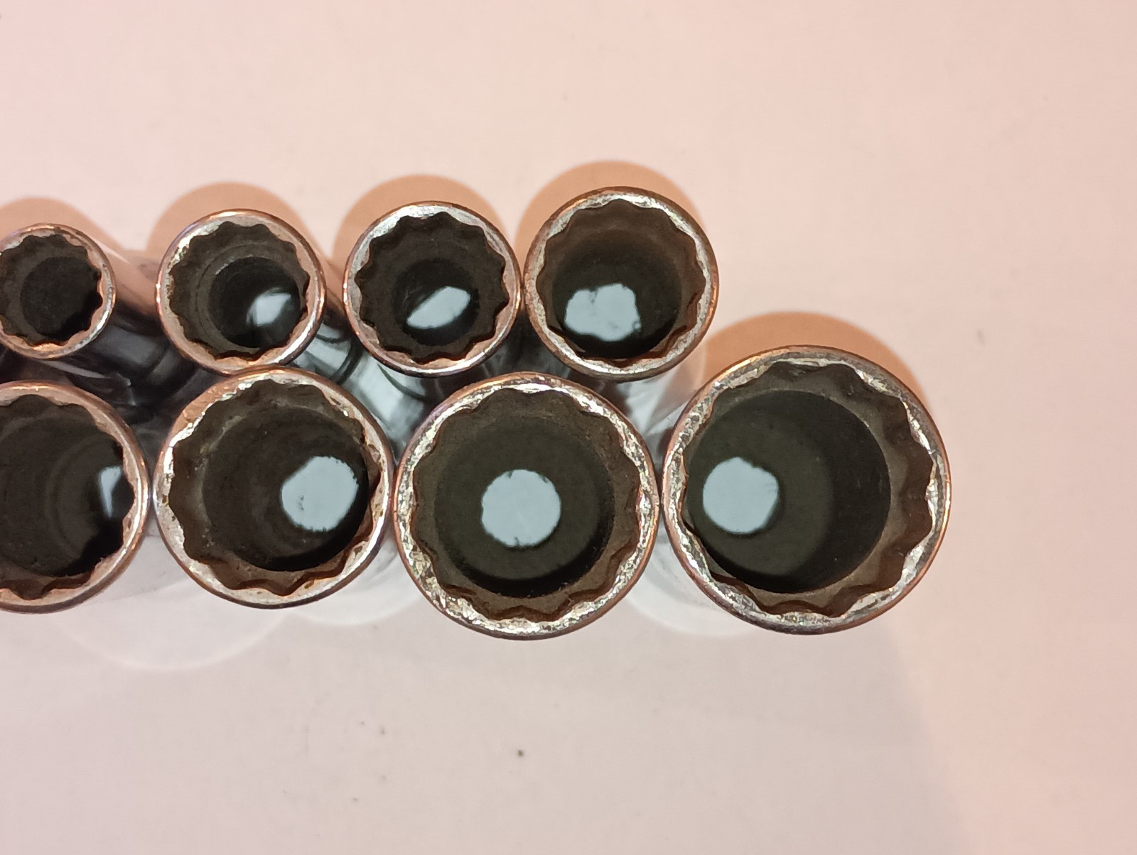 10pc Snap On 3/8″ Dr. 12 Point Deep Socket Set SFM 8,9,11,12,13,14,15,16,17,19mm