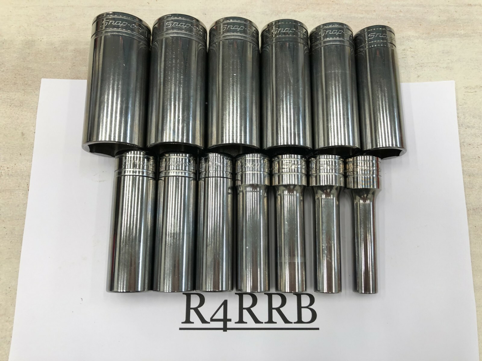 Snap-on Tools USA NEW 1/2″ Drive SAE 13 Piece Deep 6PT Chrome Socket Set 313TSYA